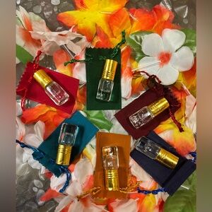 Colorful Mini Perfume Bottles WITH HAND BLENDED FRAGRANCES with Gold Caps-UNIQUE
